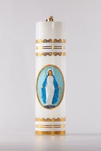 Vela de óleo - Nossa Senhora Imaculada, aplicação de cera...