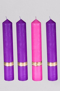 Conjunto de 4 velas roxas e rosa, médias [A4]